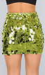 Korte Groene Sequin Rok