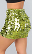Korte Groene Sequin Rok