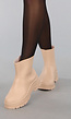 Beige Korte Rubberlaarsjes met Grove Zool