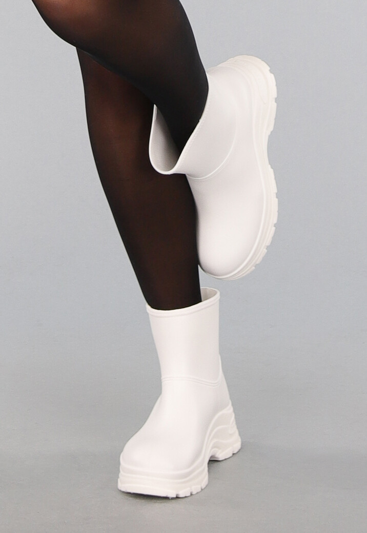 Witte Regenlaarsjes met Dikke Zool