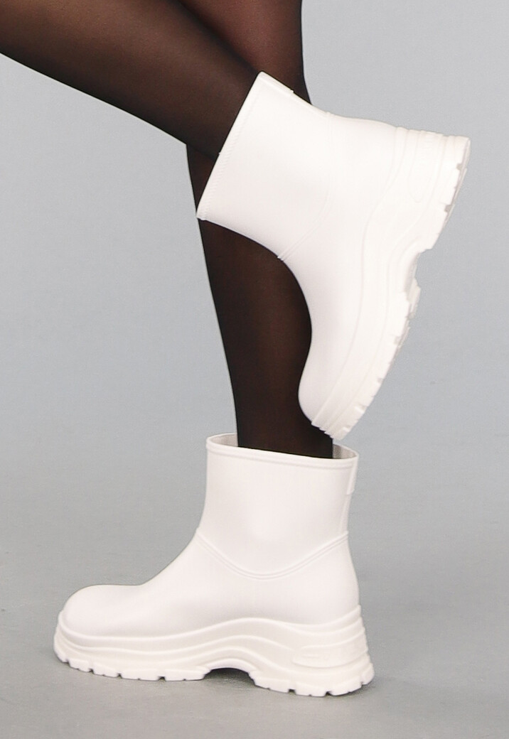 Witte Regenlaarsjes met Dikke Zool