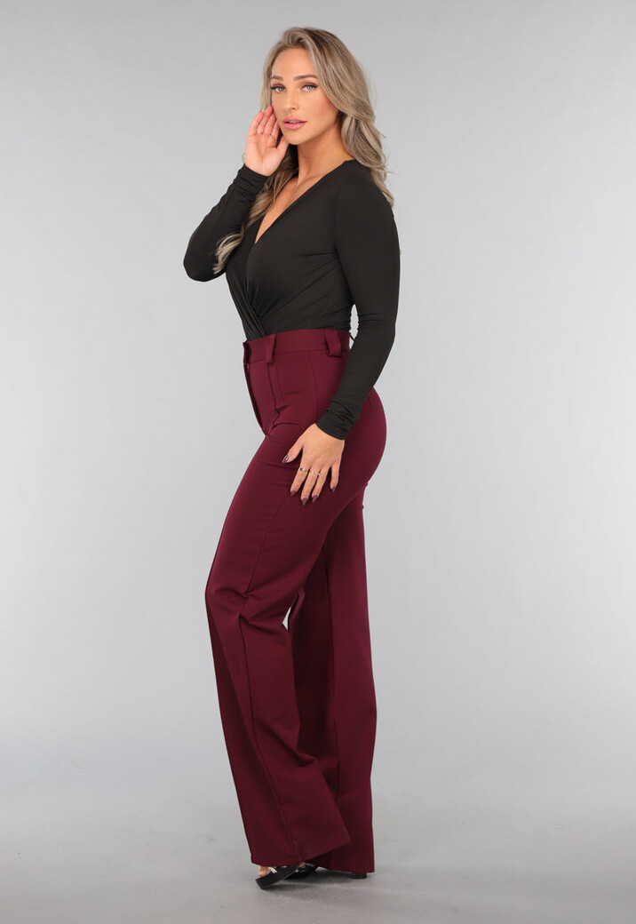 Zwarte Longsleeve Basic Overslag Body