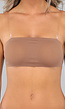 Bruine Naadloze Strapless BH met Uitneembare Pads