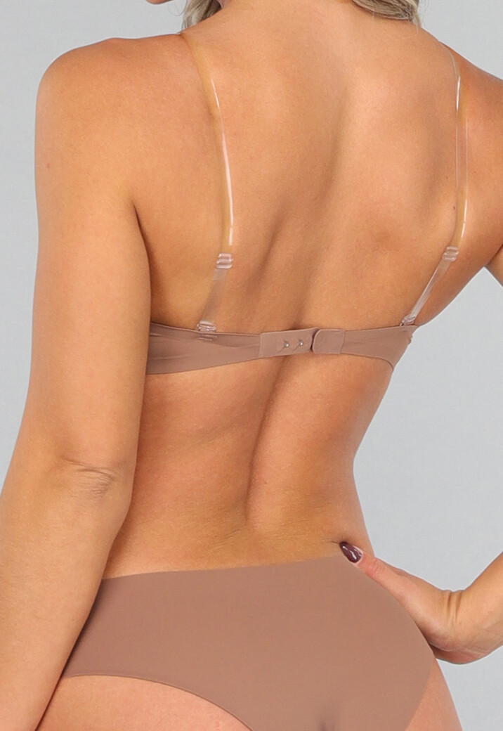 Bruine Naadloze Strapless BH met Uitneembare Pads