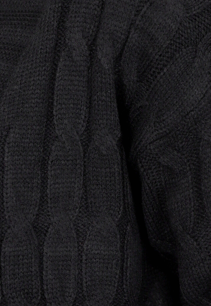 Lange Zwarte Cardigan met Zakken