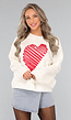 Witte Trui met Rood Hart