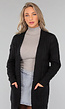 Lange Zwarte Cardigan met Zakken
