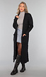 Lange Zwarte Cardigan met Zakken