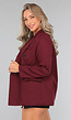 Burgundy Blazer met Zwarte Knopen