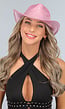 Glitterende Roze Western Hoed