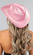 Glitterende Roze Western Hoed