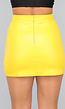Gele Lederlook Twist Rok