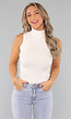 Witte Mouwloze Top met Col