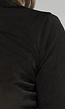 Zwarte Glans Top met Geplooid Detail