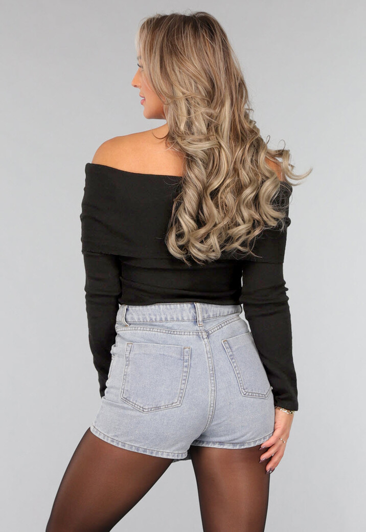 Geplooide Top met Blote Schouders