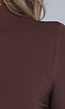 Bruine Longsleeve Top met Kleine Col