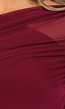 Burgundy Geplooide Mesh Top