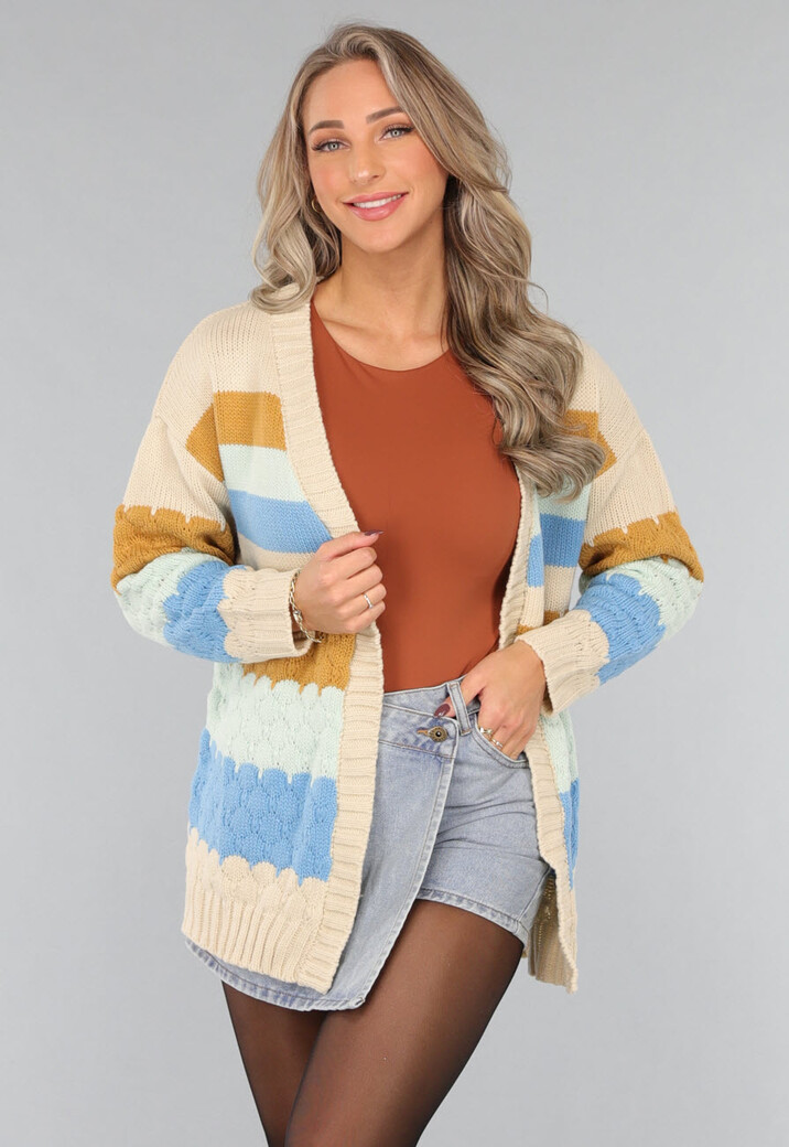 Gebreid Multicolor Cardigan Vest