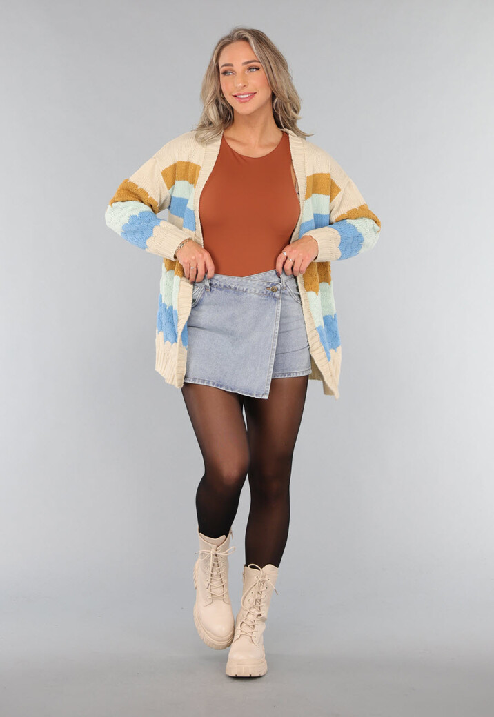 Gebreid Multicolor Cardigan Vest