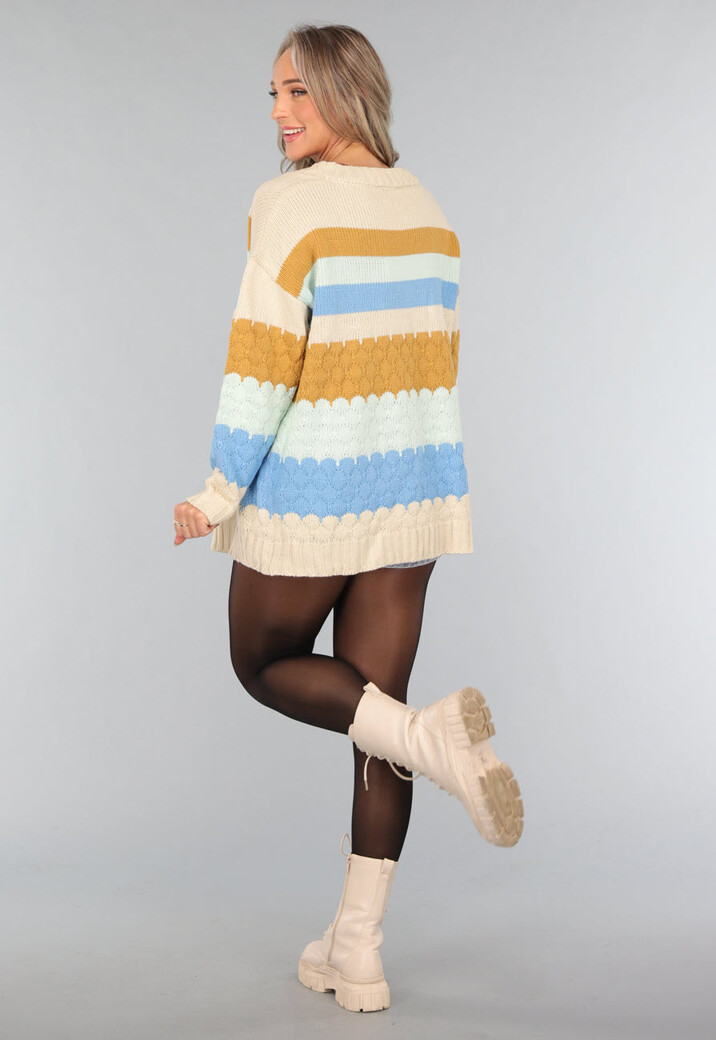 Gebreid Multicolor Cardigan Vest