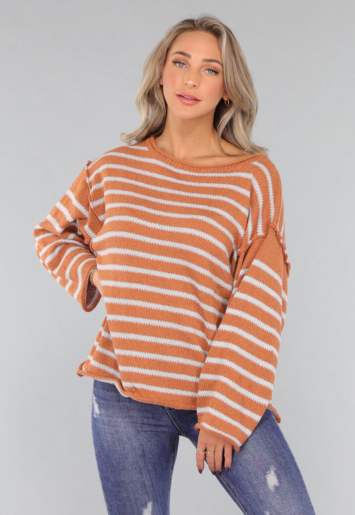 Gestreepte Camel Trui