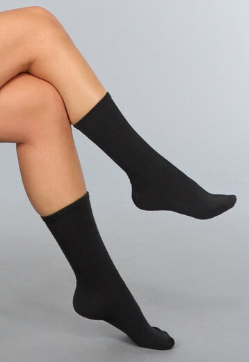 Zwarte Ribstof Sport Sokken