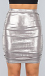 Metallic Zilveren Geplooide Rok