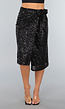 Sequin Midi Wikkelrok in Zwart