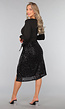 Sequin Midi Wikkelrok in Zwart