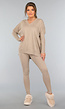 Taupe Two Piece met Oversized Trui