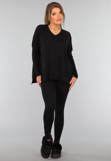 Zwarte Twinset met Aansluitende Broek