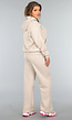 Beige Hoodie Set met Wijduitlopende Broek