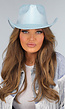 Lichtblauwe Shiny Cowboyhoed