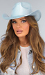 Lichtblauwe Shiny Cowboyhoed