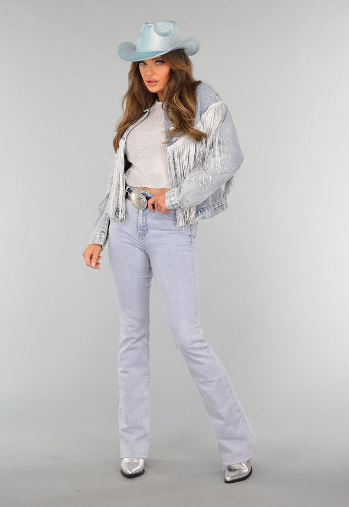 Lichtblauwe Shiny Cowboyhoed