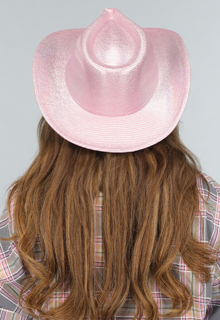 Cowboyhoed in Lichtroze met Zilver