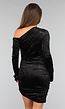 One Shoulder Fluwelen Bodycon Jurk