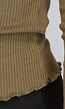 Khaki Ribstof Top met Babylock
