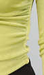 Lime Groene Plooi Top met Hoge Hals