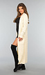 Lange Beige Gebreide Cardigan met Zakken