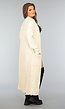 Lange Beige Gebreide Cardigan met Zakken