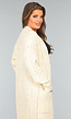 Lange Beige Gebreide Cardigan met Zakken