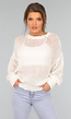 Witte See Through Gebreide Trui