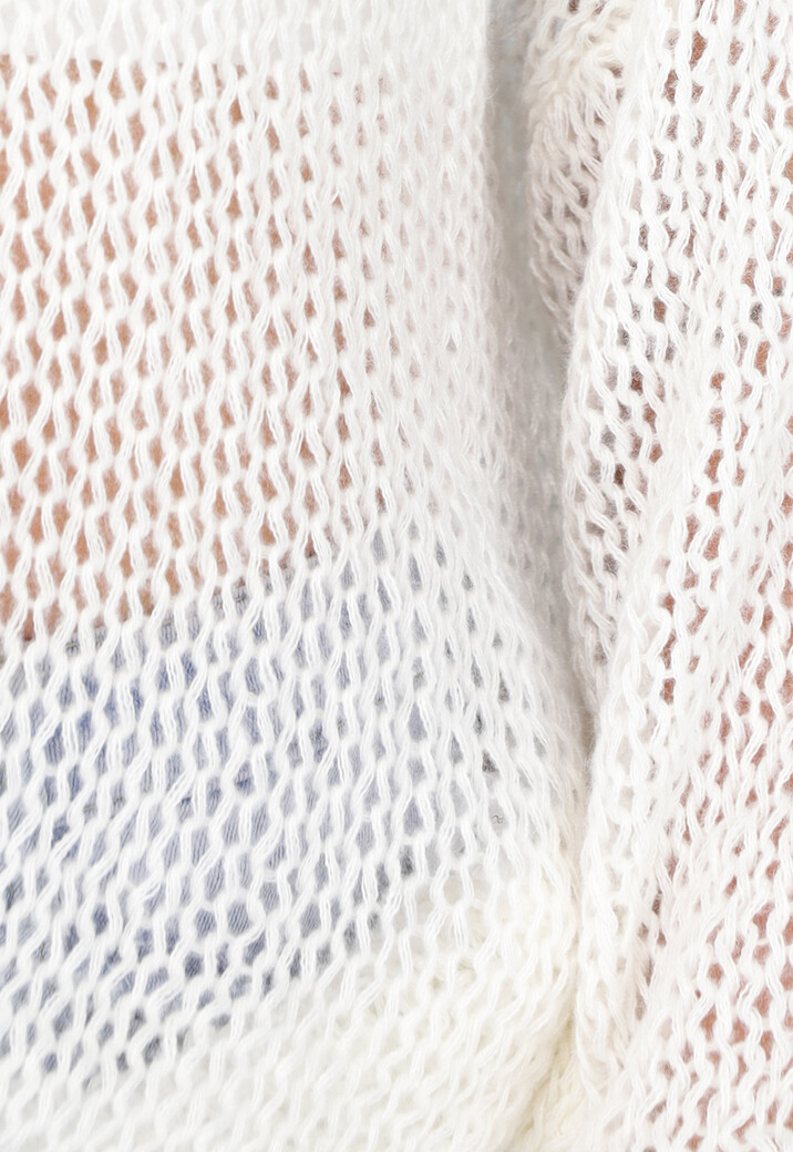 Witte See Through Gebreide Trui