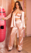 Satin Blazer Pak Luxe Roze 3-Delig