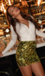 Korte Groene Sequin Rok