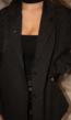 Zwarte Oversized Blazer met Glitter Steentjes