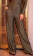 Gouden Wide Leg Pantalon met Glitter Steentjes