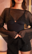 Zwarte Mesh Glitter Bolero