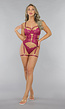 Aubergine Bustier Lingerie Set met Hartjes
